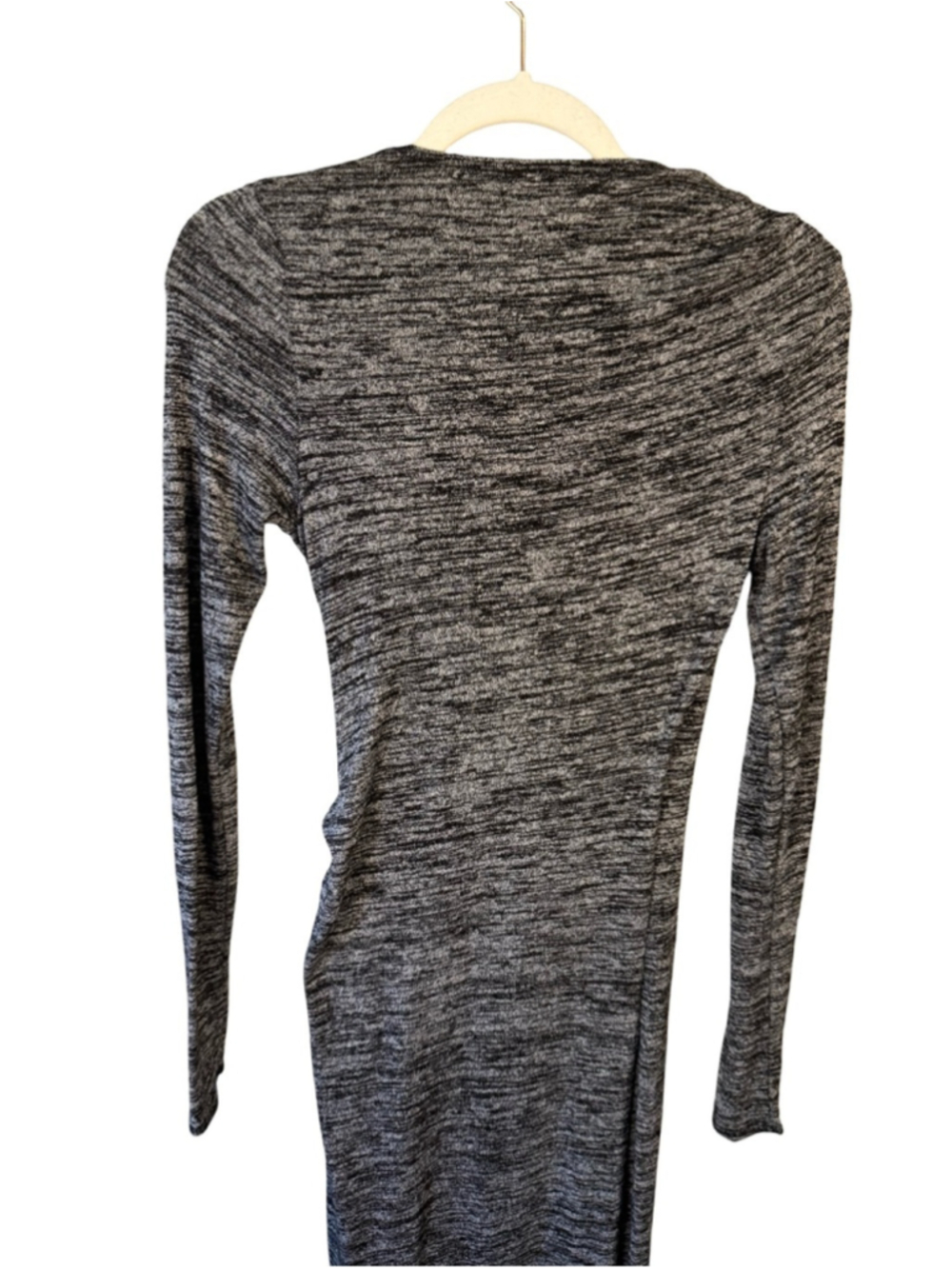 Wilfred Charcoal Marled Wrap Bodycon Dress Size S Minimalist Fall Winter - Picture 12 of 13